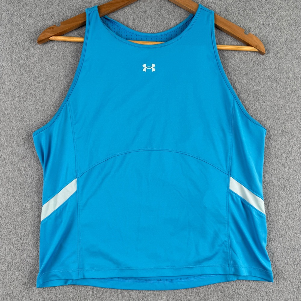 Under Armour Tank Top Womens XL Blue Fitted Sleeveless Athletic Activewear
